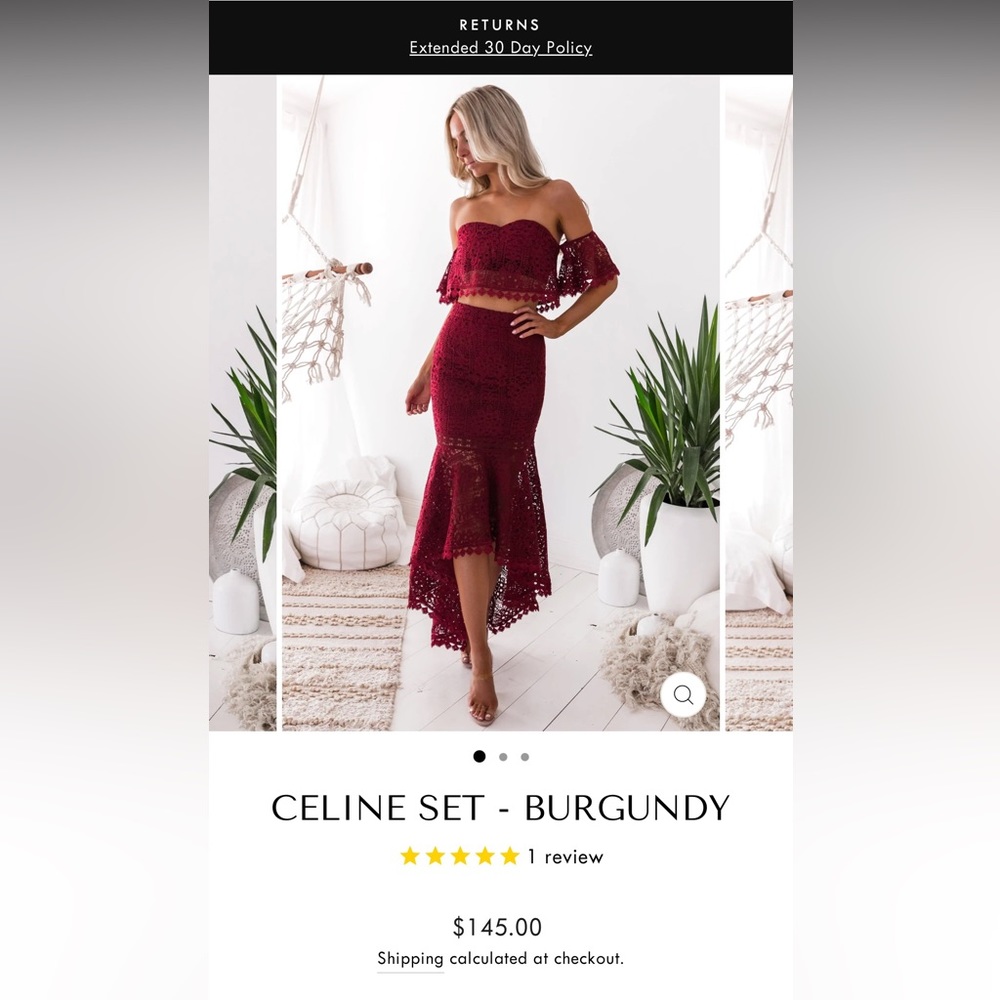Jaus Celine set in Burgundy